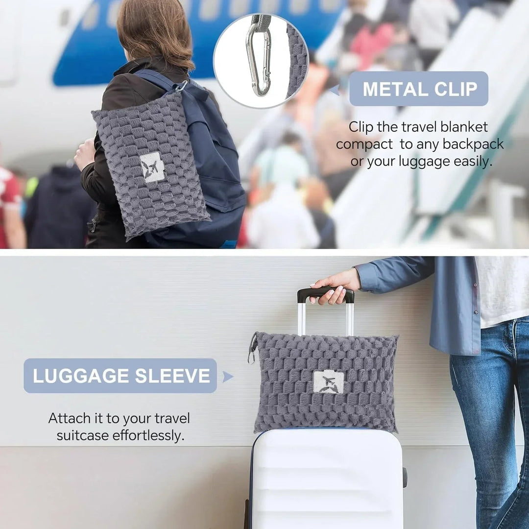 Compact Travel Blanket – Soft Flannel Practical Pillow Foldable for Every Journey 4