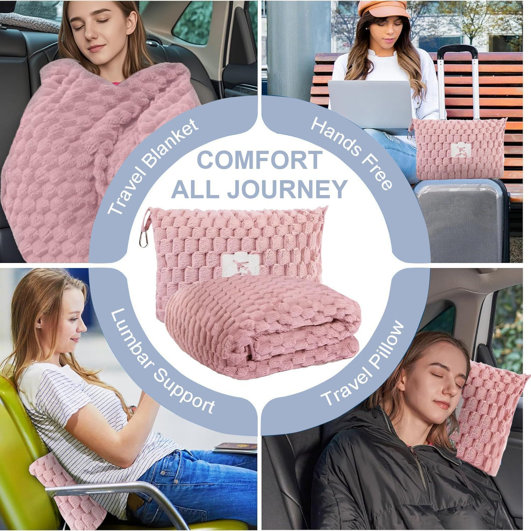 Compact Travel Blanket – Soft Flannel Practical Pillow Foldable for Every Journey 6