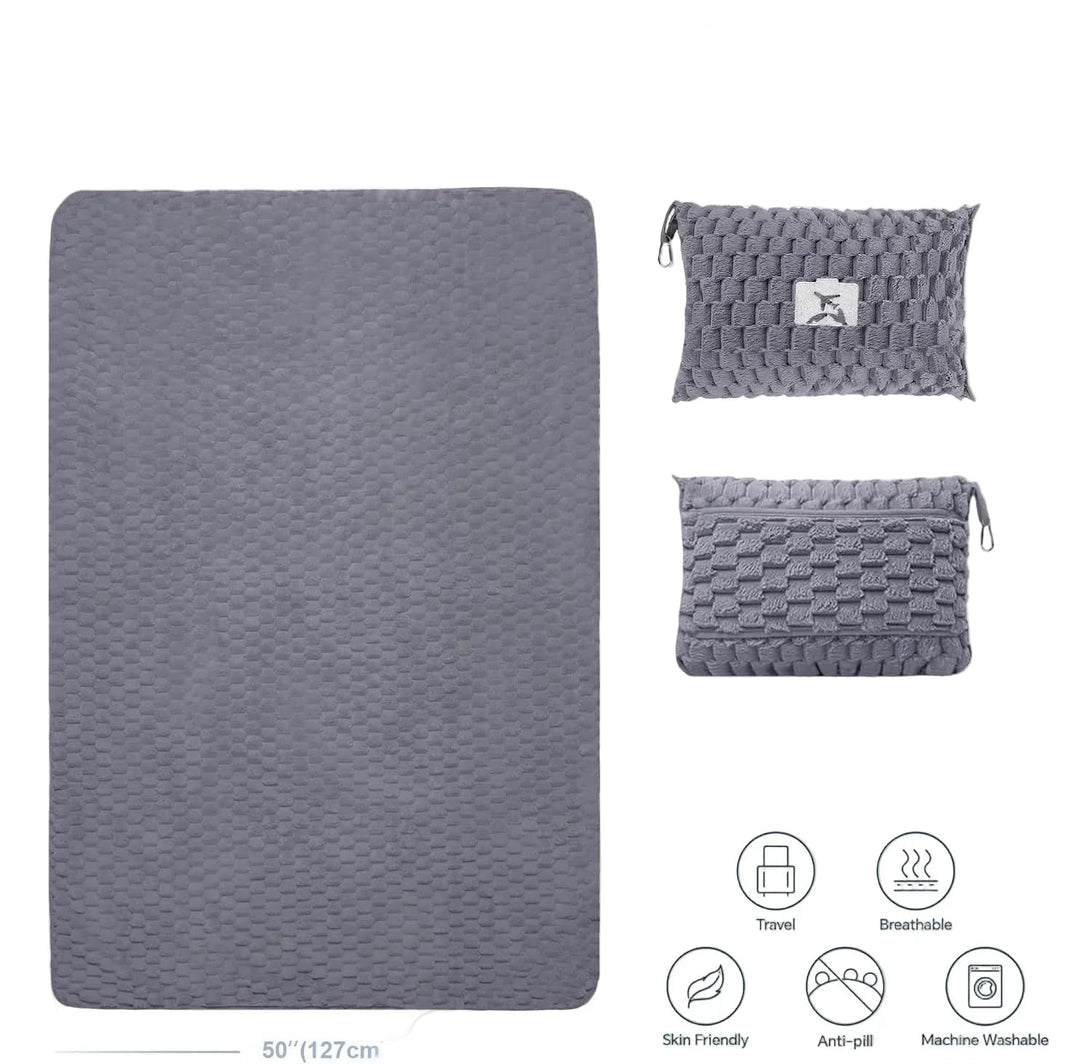 Compact Travel Blanket – Soft Flannel Practical Pillow Foldable for Every Journey 8