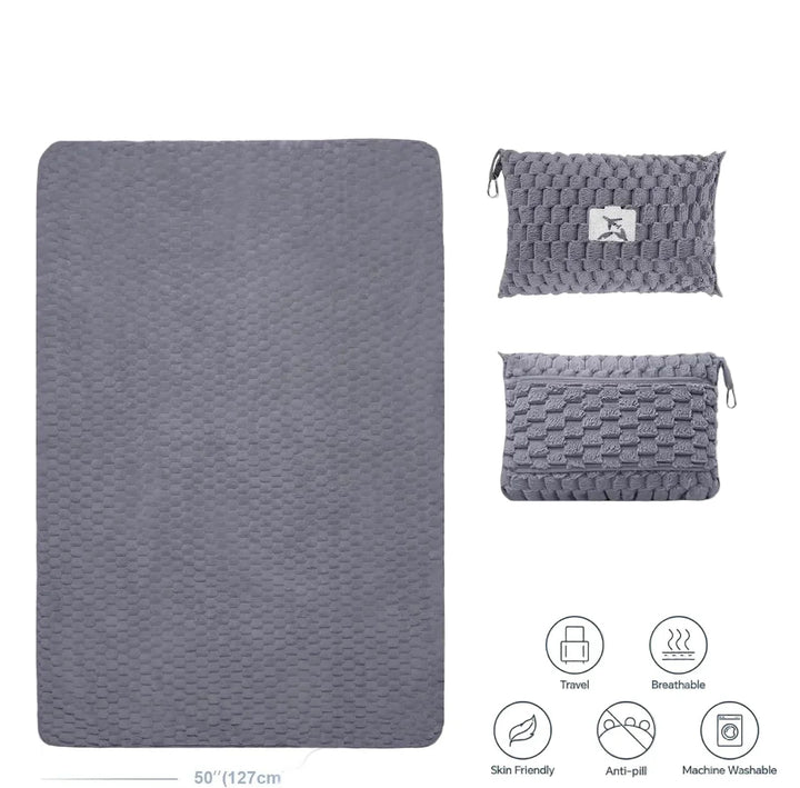 Compact Travel Blanket – Soft Flannel Practical Pillow Foldable for Every Journey 8