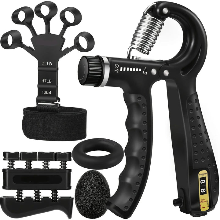 Complete 5-Part Hand Trainer Set – Adjustable Resistance for Forearm and Fingers 1
