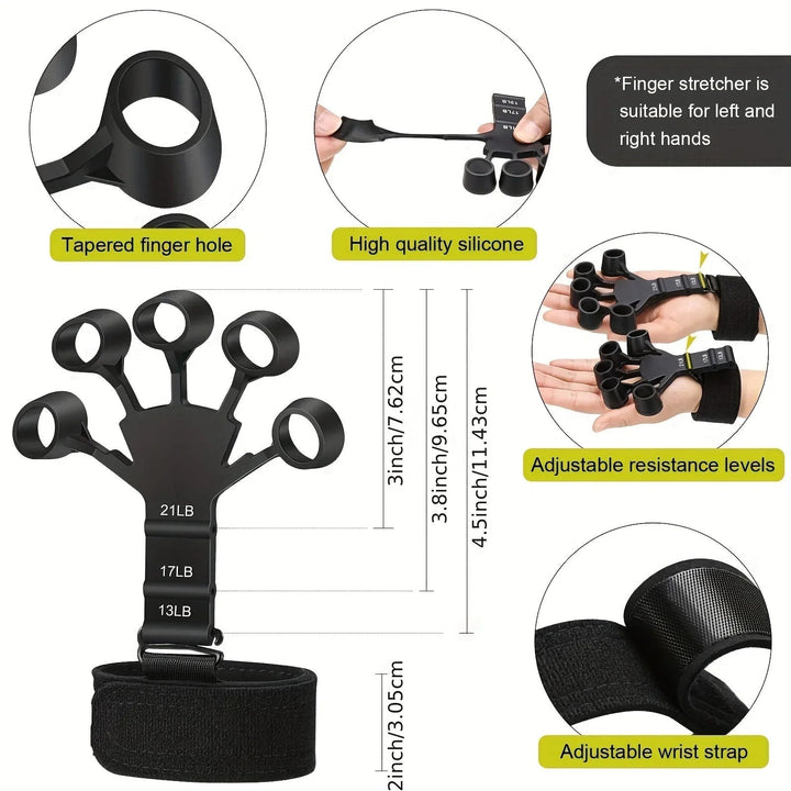 Complete 5-Part Hand Trainer Set – Adjustable Resistance for Forearm and Fingers 3