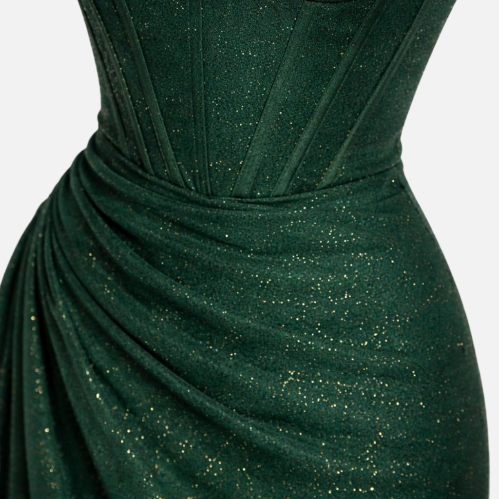 Corset Bodice Maxi Dress with Side Slit for Women