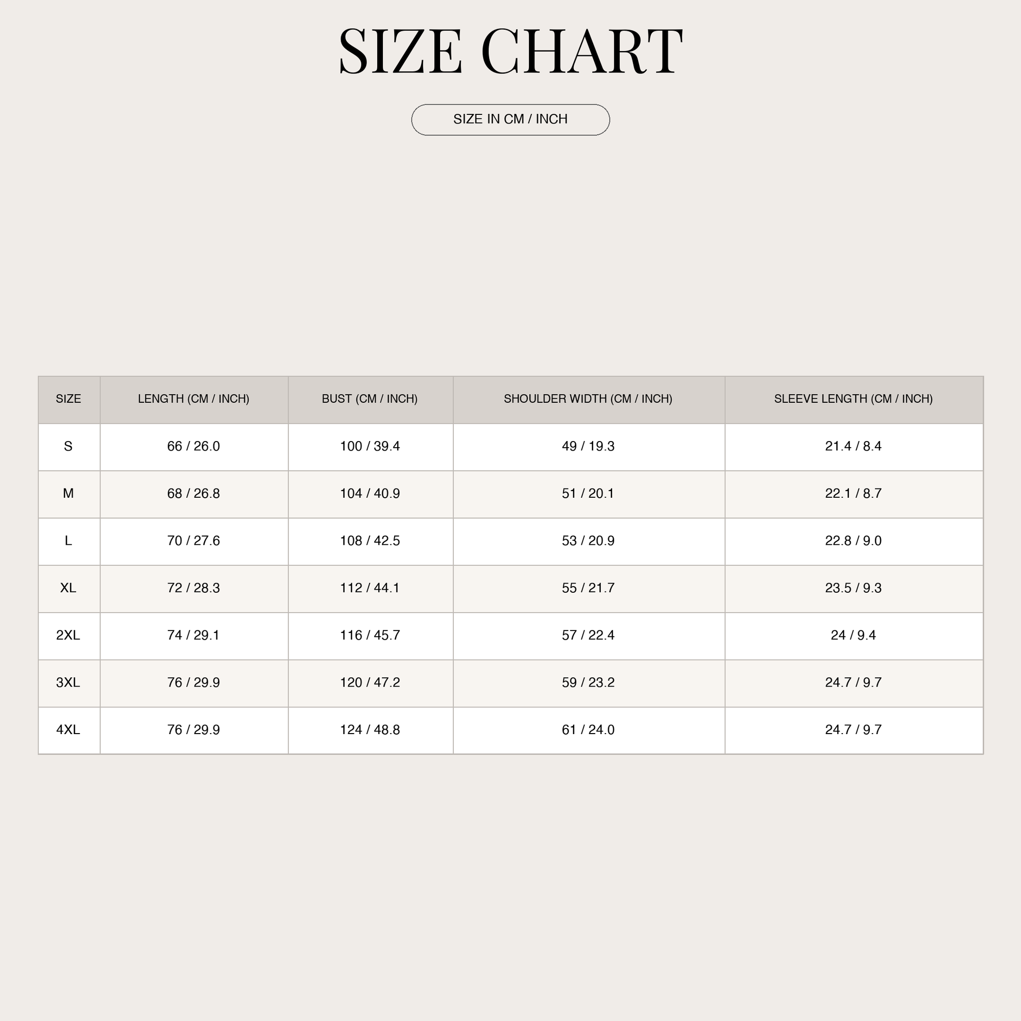 Size Chart