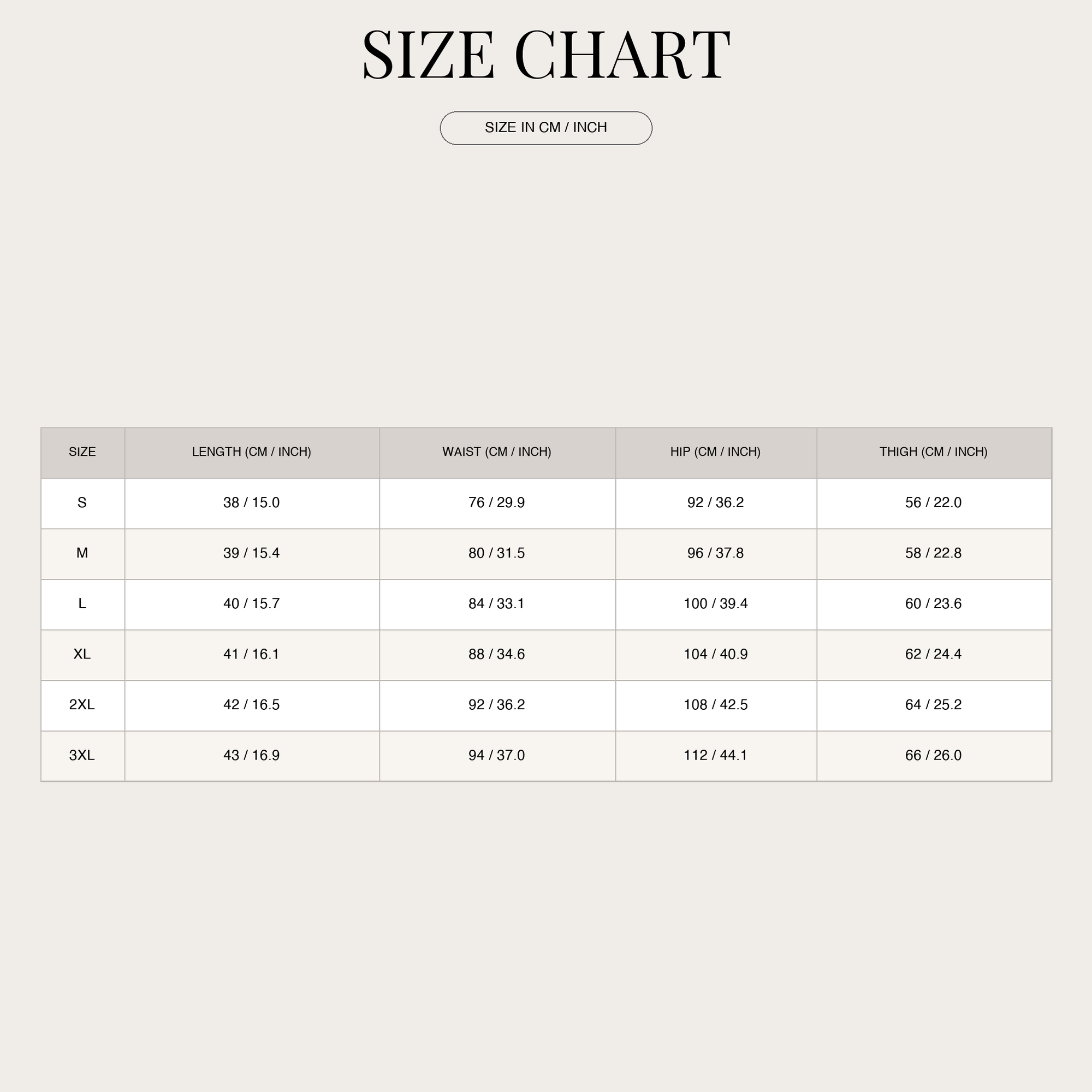 Size Chart
