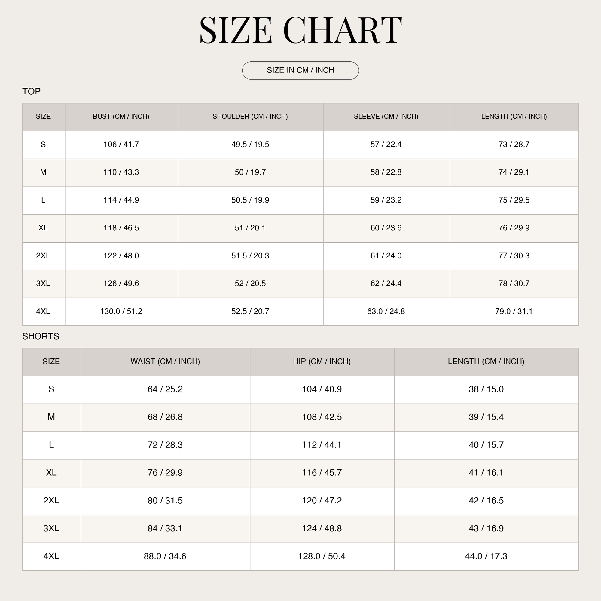 Size Chart
