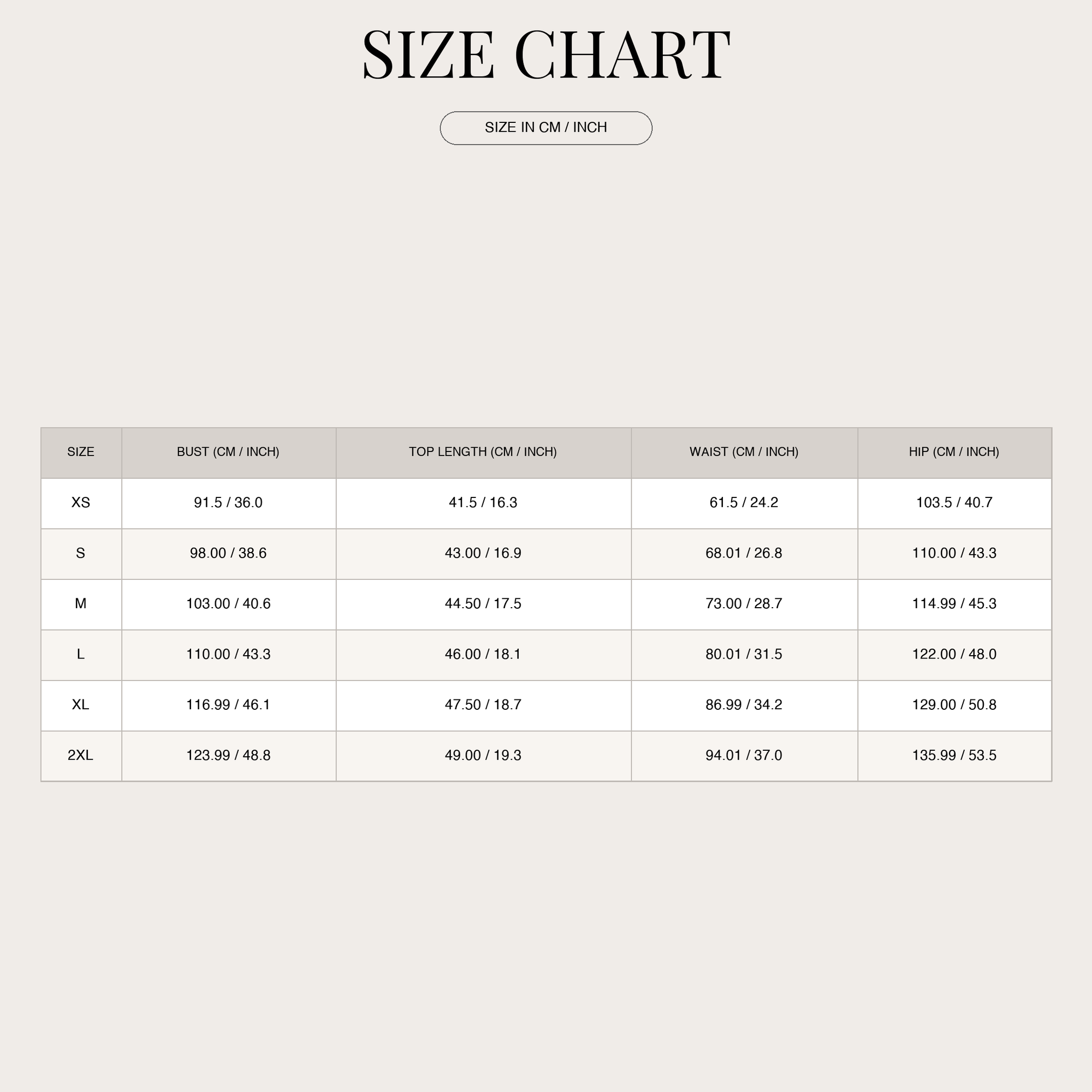 Size Chart