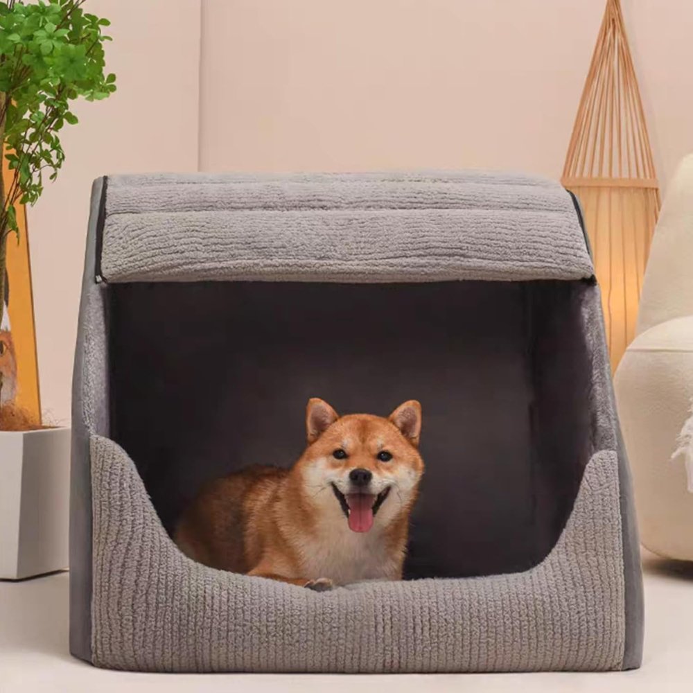 Cozy Dog Bed – Enclosed Retreat for Medium and Large Dogs with Warm Comfort 1