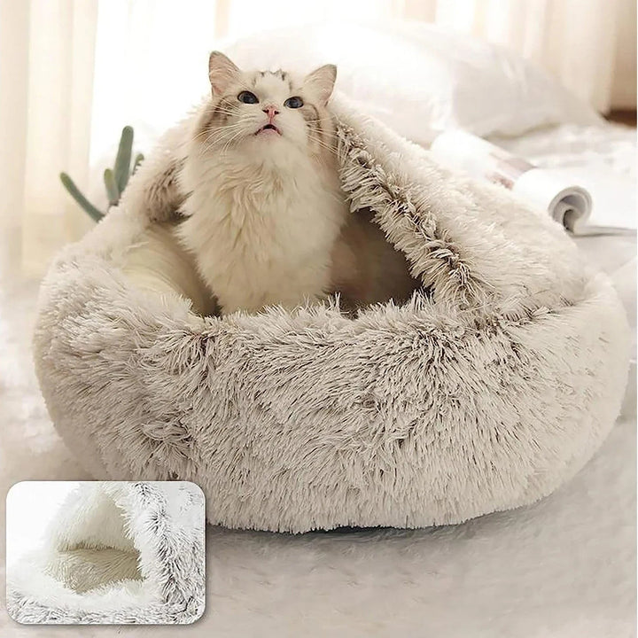 Cozy Pet Bed for Winter – Cuddle Cave Design with Warming Filling 12