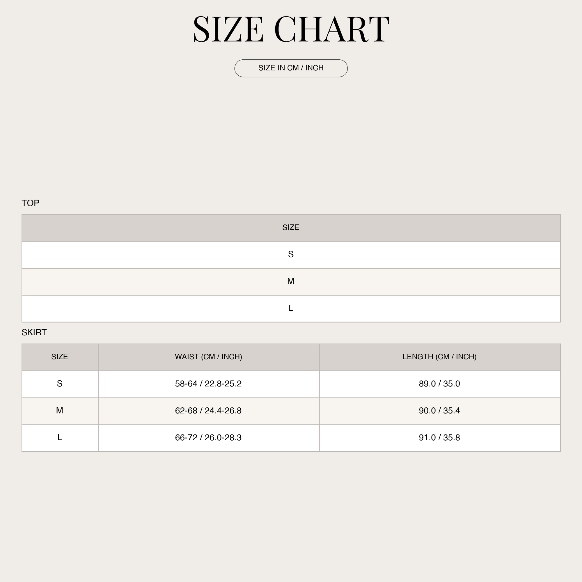 Size Chart