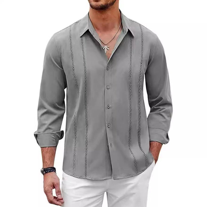 Cuban_Linen_Shirt_with_vertical_stitching_for_Men_3