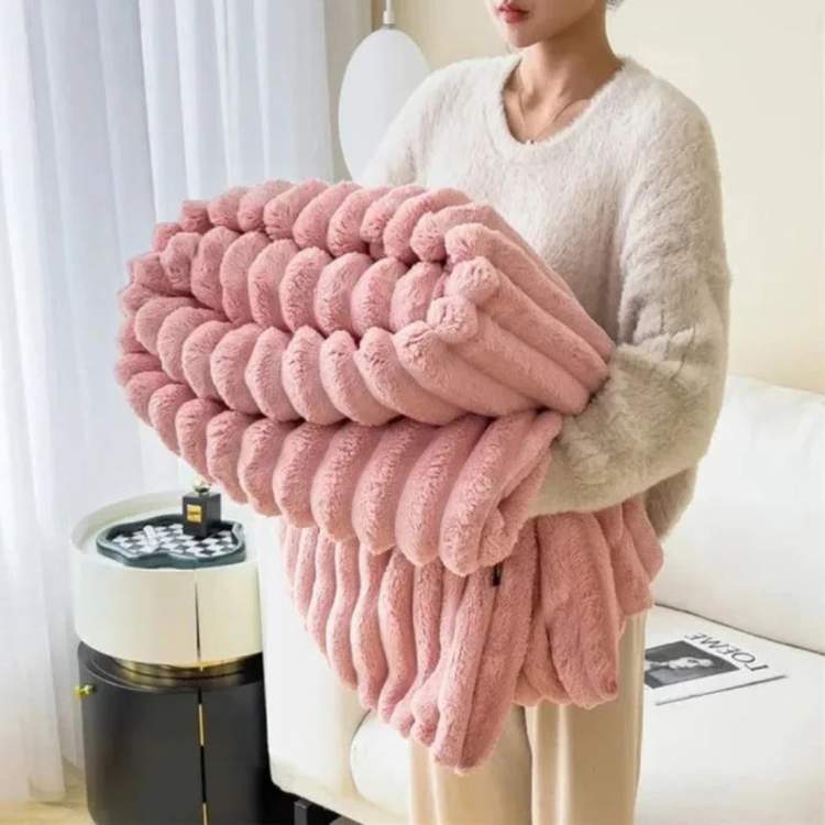 Cuddly Plush Fur Blanket – Light Warm and Elegant Comfort 1