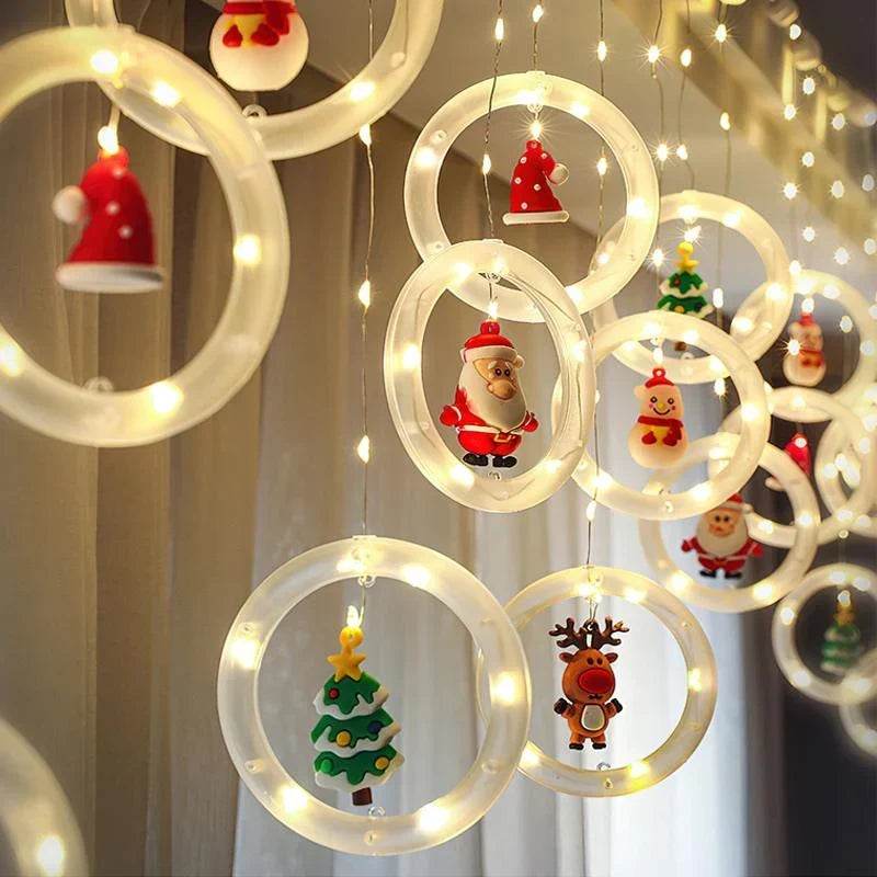 Decorative LED Christmas Window Lighting – With Festive Figures and Warm White Light 1