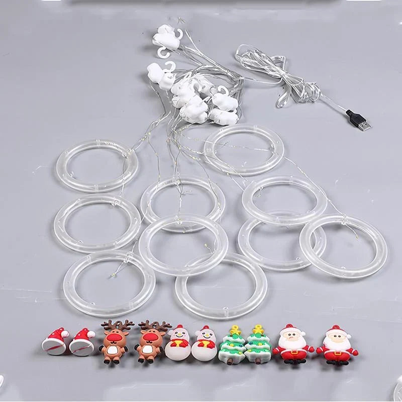 Decorative LED Christmas Window Lighting – With Festive Figures and Warm White Light 11