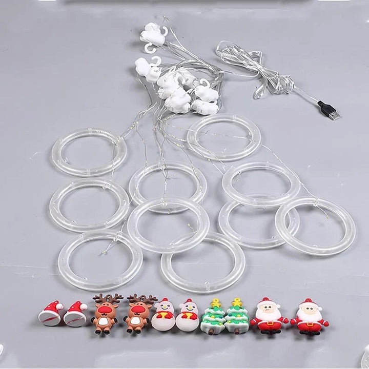 Decorative LED Christmas Window Lighting – With Festive Figures and Warm White Light 11