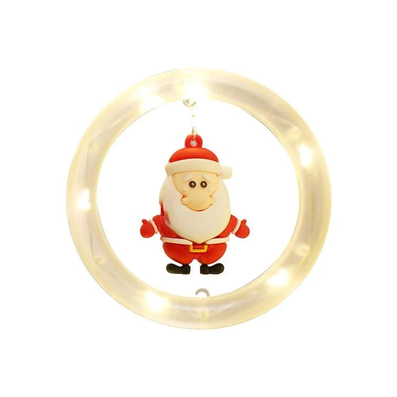 Decorative LED Christmas Window Lighting – With Festive Figures and Warm White Light 12