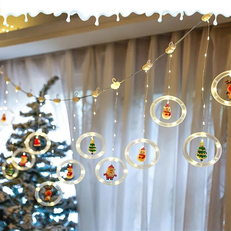 Decorative LED Christmas Window Lighting – With Festive Figures and Warm White Light 2