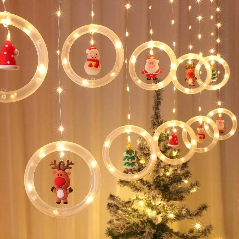 Decorative LED Christmas Window Lighting – With Festive Figures and Warm White Light 3