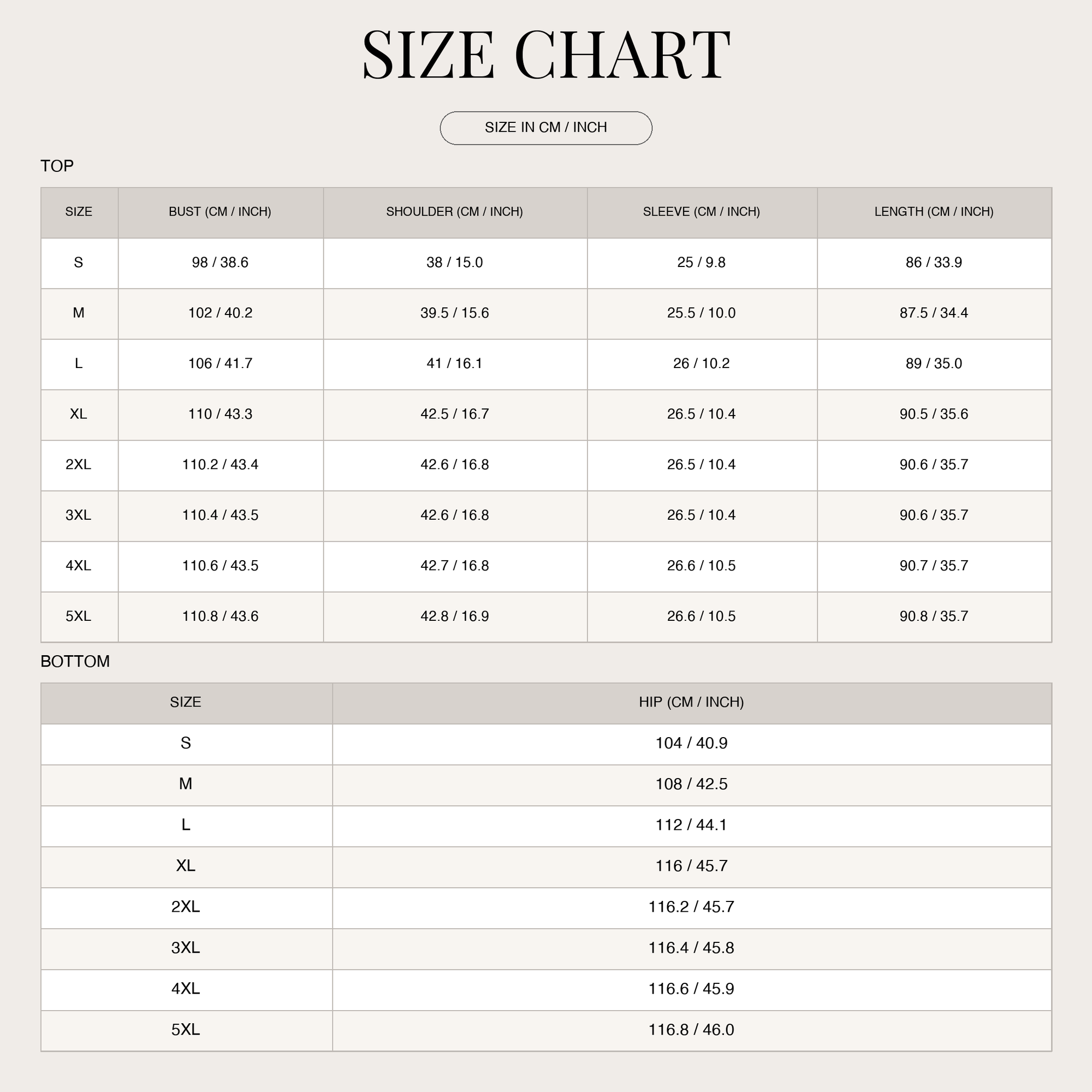 Size Chart