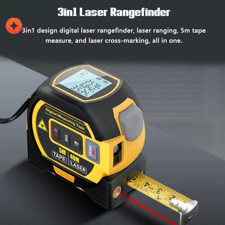 Digital Laser Tape Measure Rangefinder – Precise 3-in-1 Tool for Accurate Measurements 6