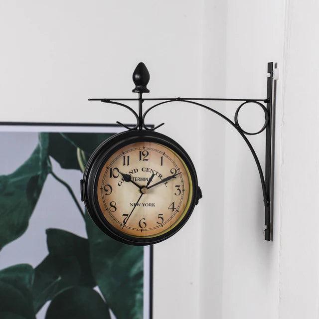 Double-Sided Vintage Wall Clock – For Living Room and Hallway 2
