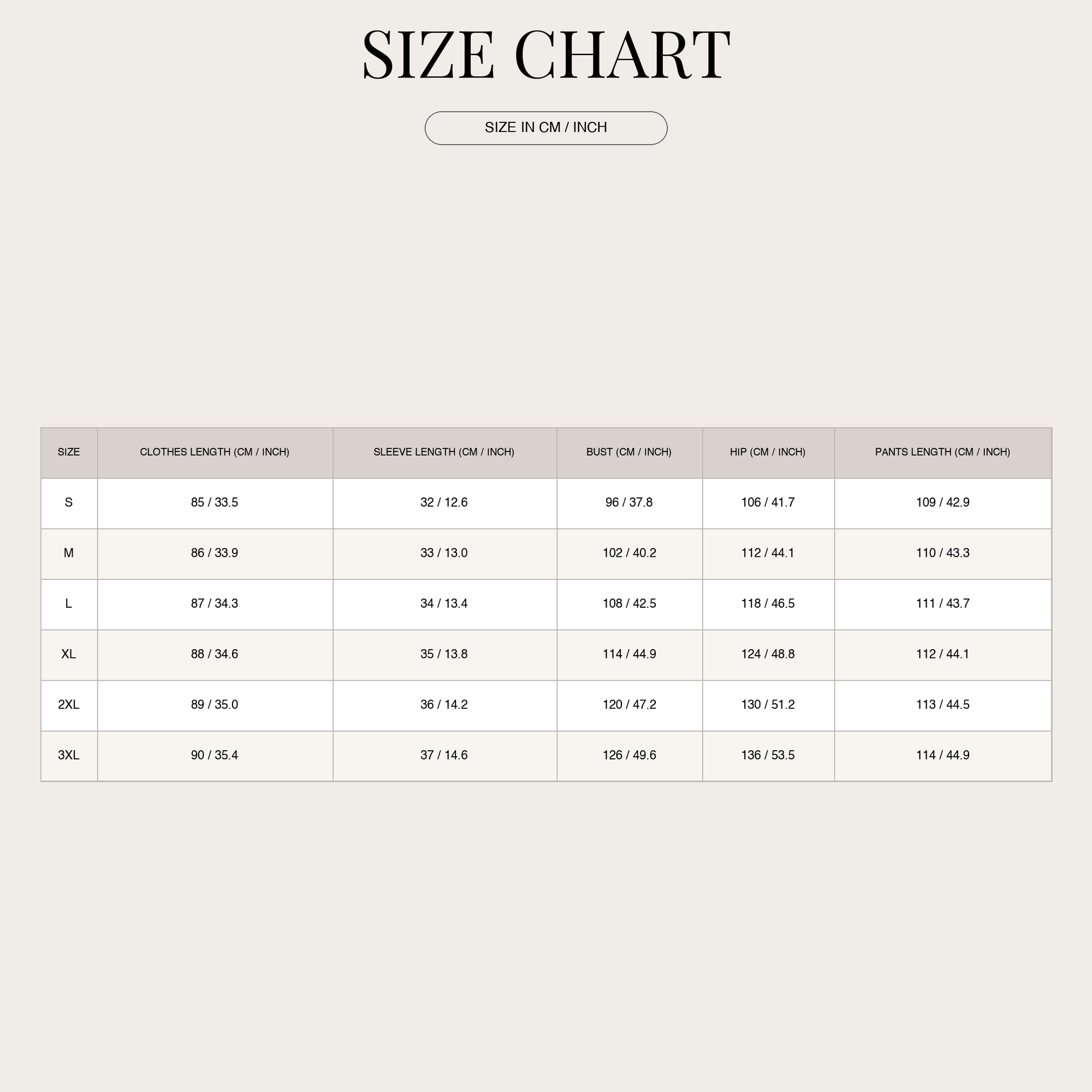 Size Chart