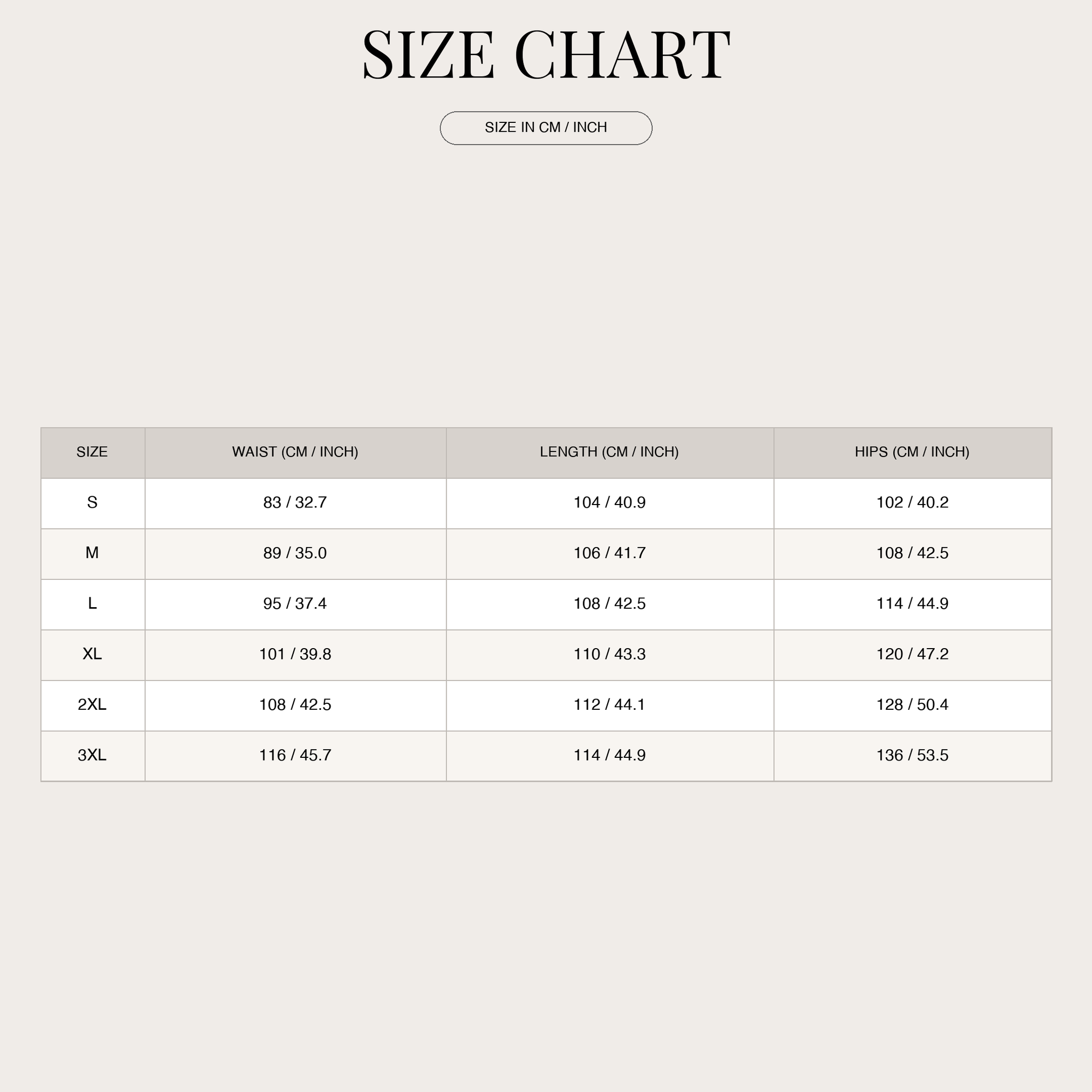 Size Chart