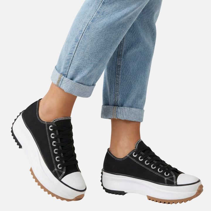 Elevated Textile Kicks with Sculpted Sole for Women