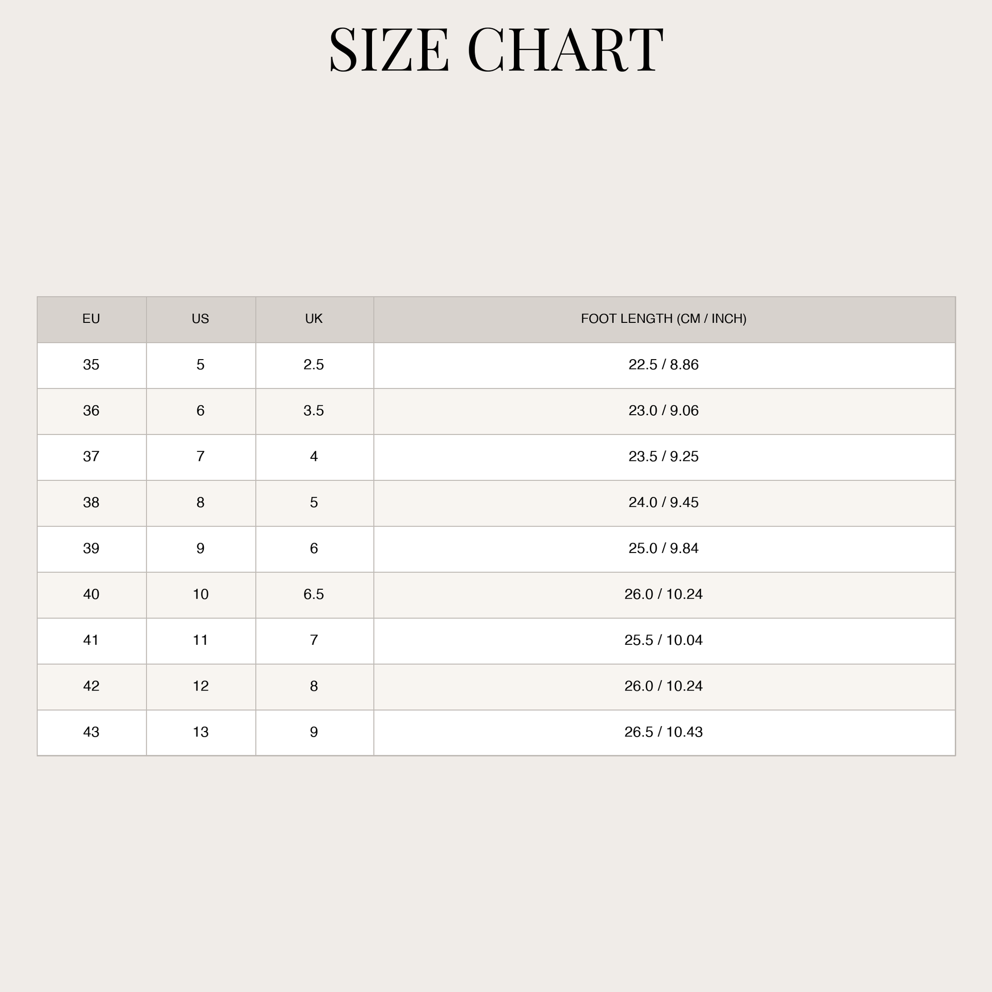 Size Chart
