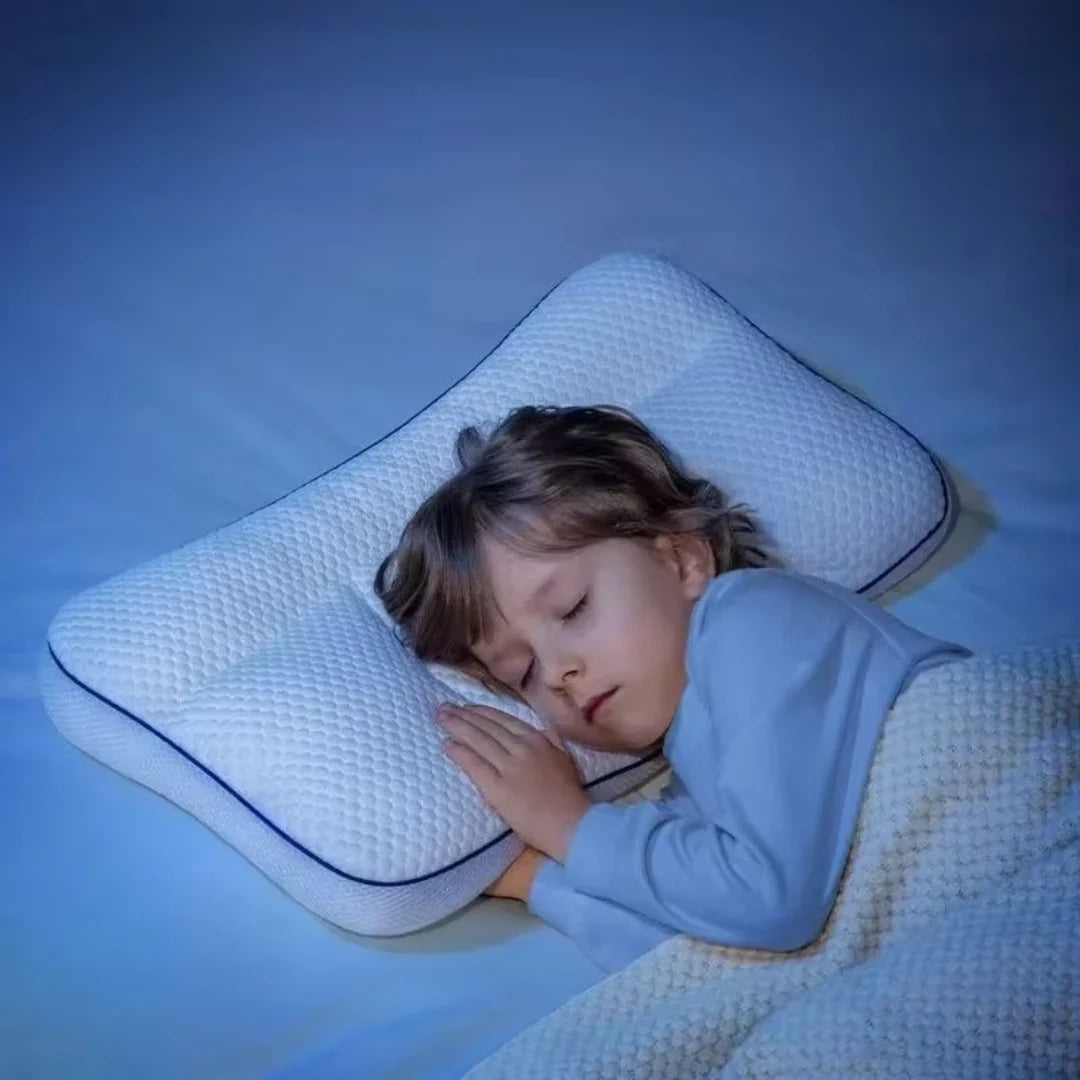 Ergonomically Shaped Children's Pillow – With Breathable Cover for Neck and Head Support 1