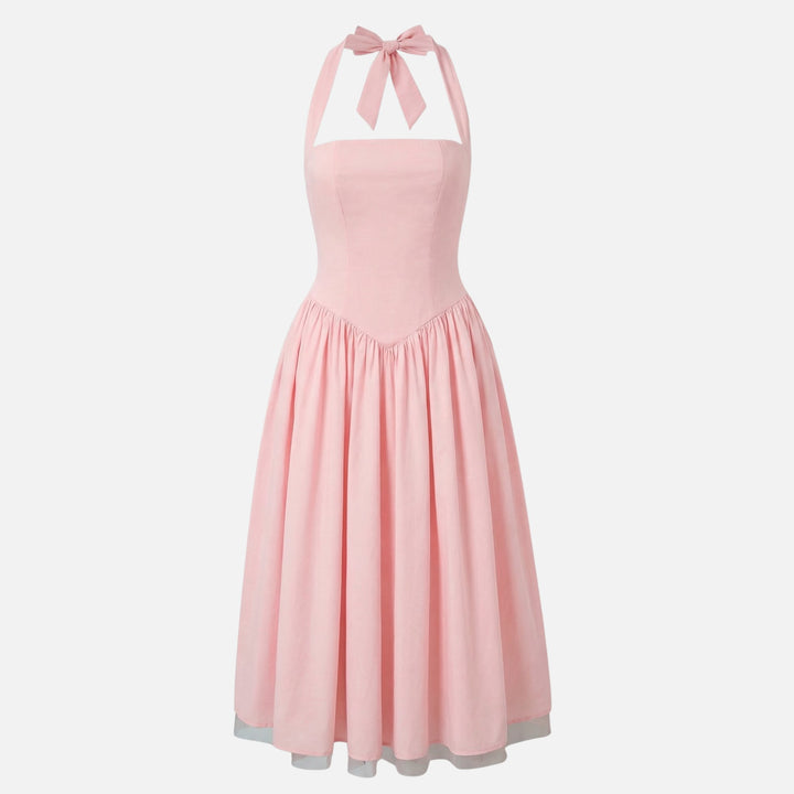 Flare Mid-Length Halter Dress Stretch for Women