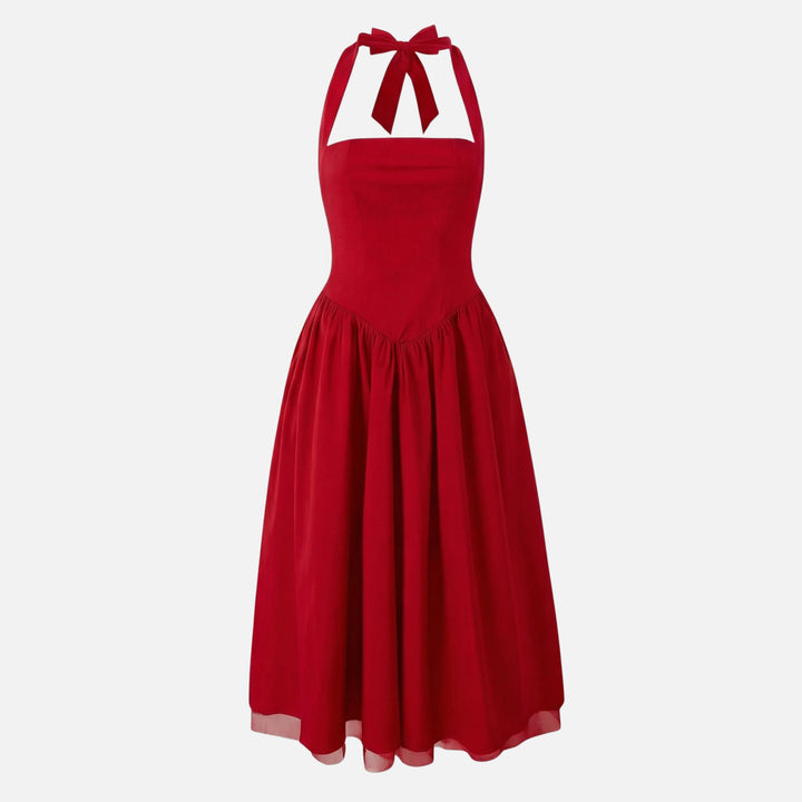 Flare Mid-Length Halter Dress Stretch for Women