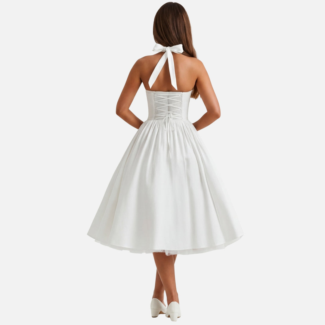 Flare Mid-Length Halter Dress Stretch for Women