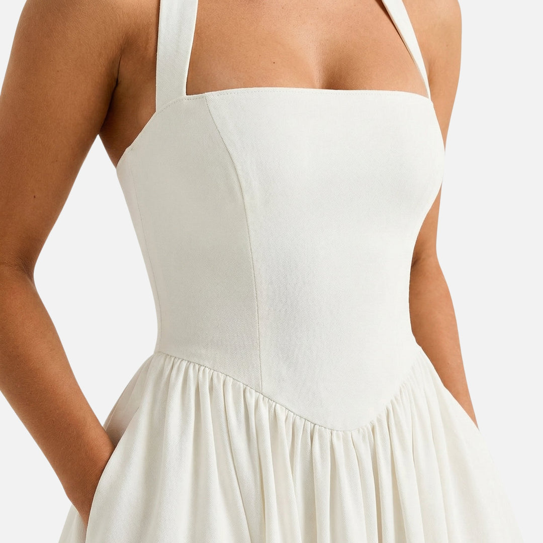 Flare Mid-Length Halter Dress Stretch for Women