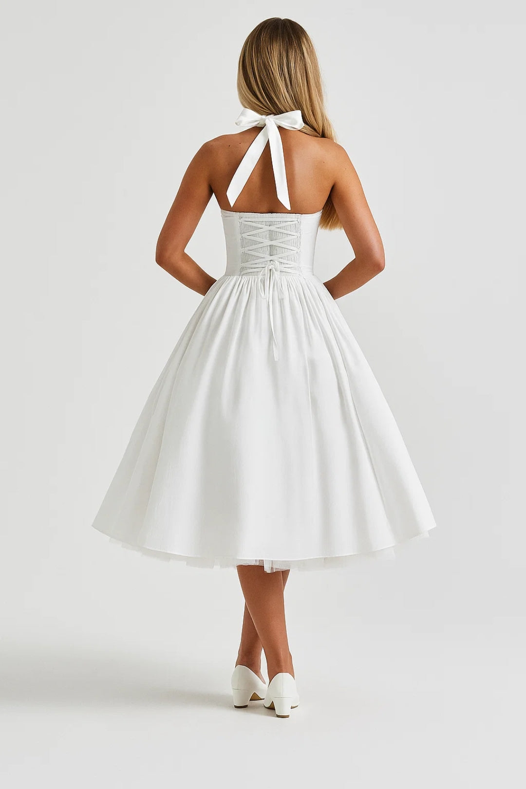 Flare_Mid_Length_Halter_Dress_Stretch_for_Women_3