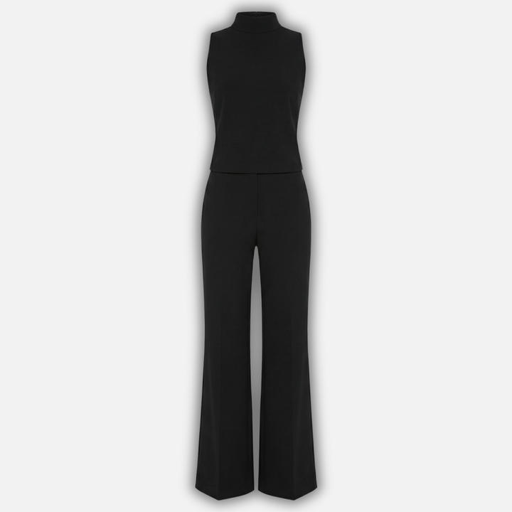 Flared Leg Jumpsuit with High Neckline for Women