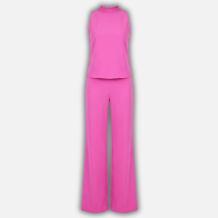 Flared Leg Jumpsuit with High Neckline for Women