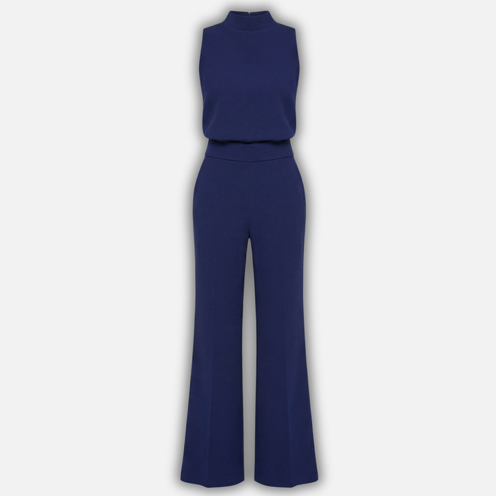Flared Leg Jumpsuit with High Neckline for Women