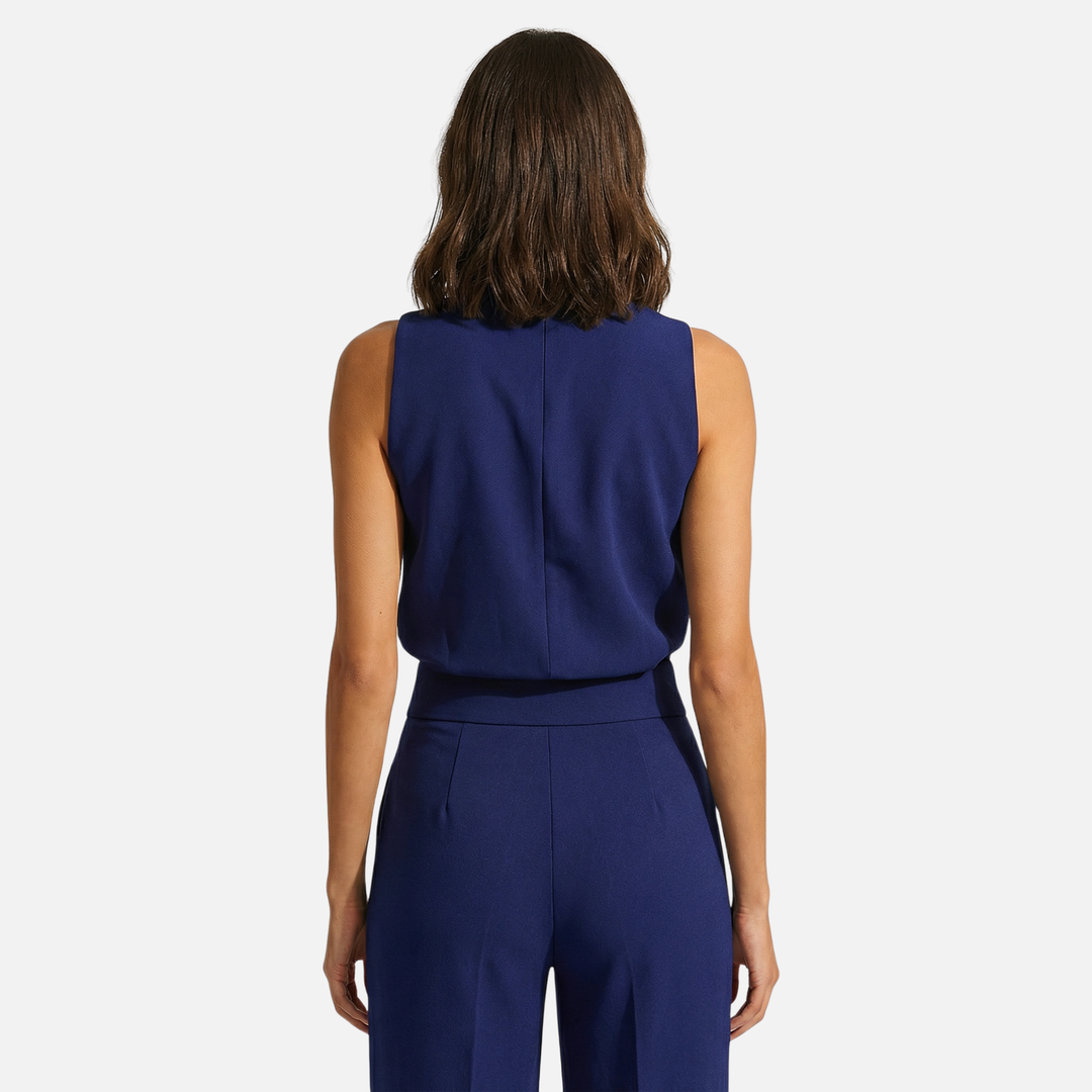 Flared Leg Jumpsuit with High Neckline for Women