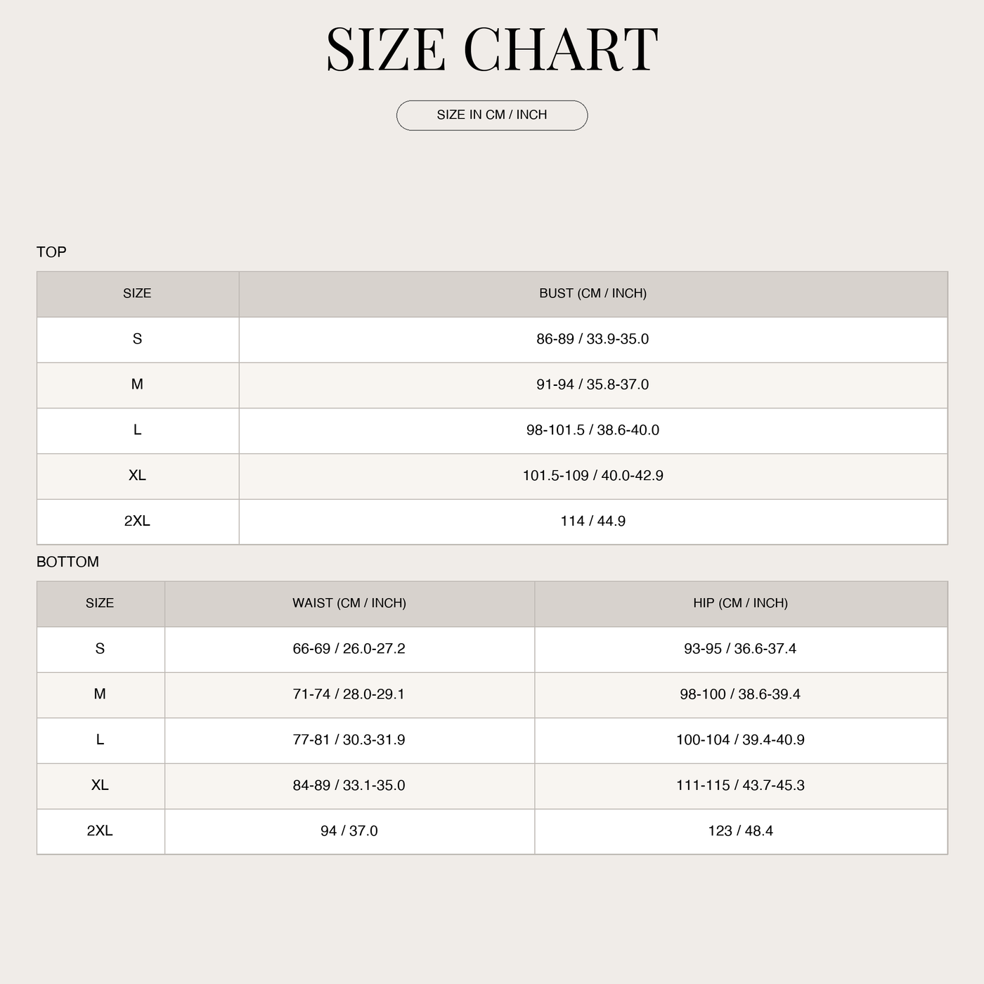 Women's Knit Set – Floral Patchwork Racerback size chart