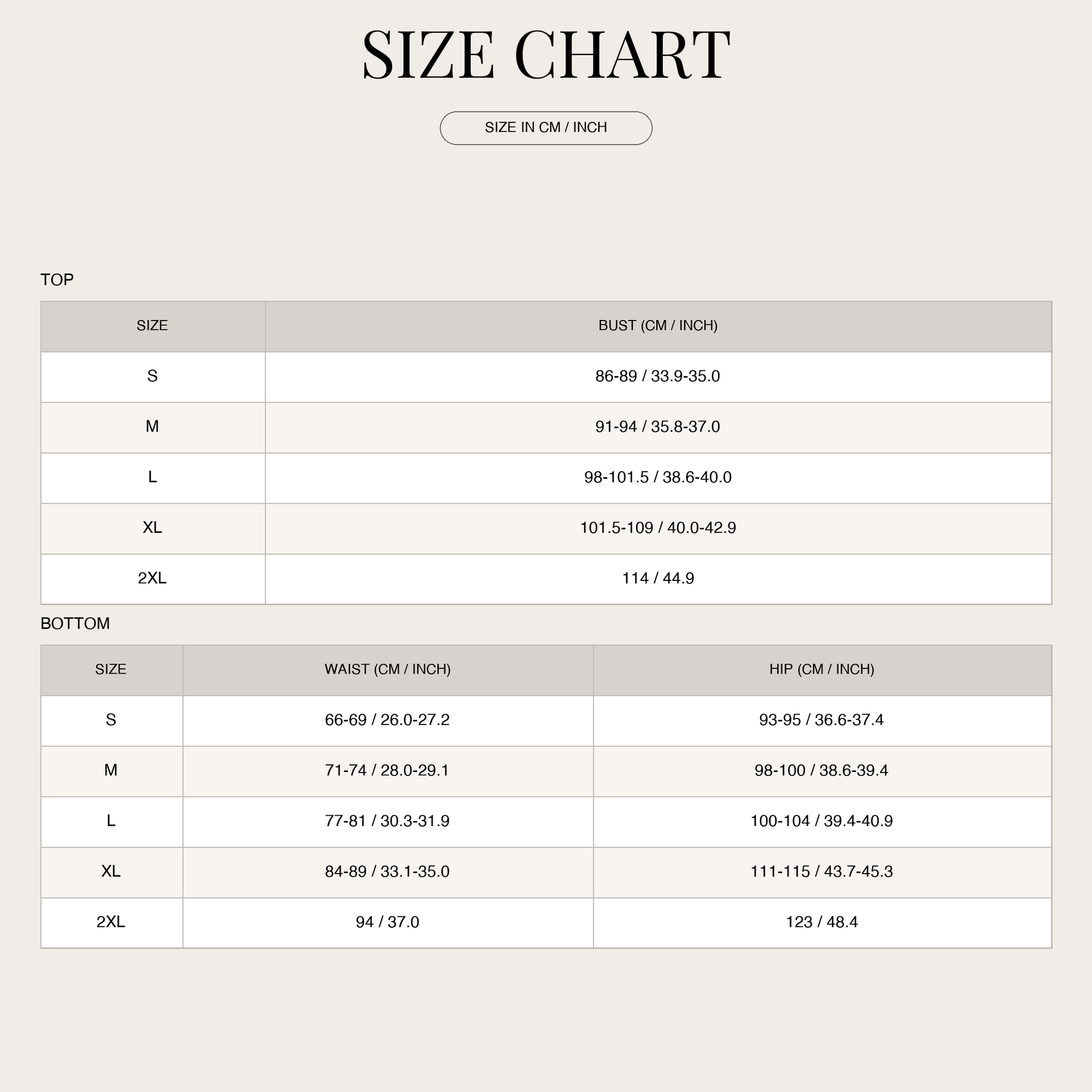 Size Chart
