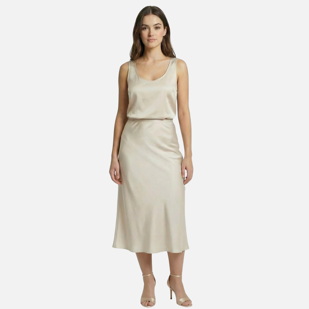 Flowing A-Line Skirt with Elastic Waistband for Women