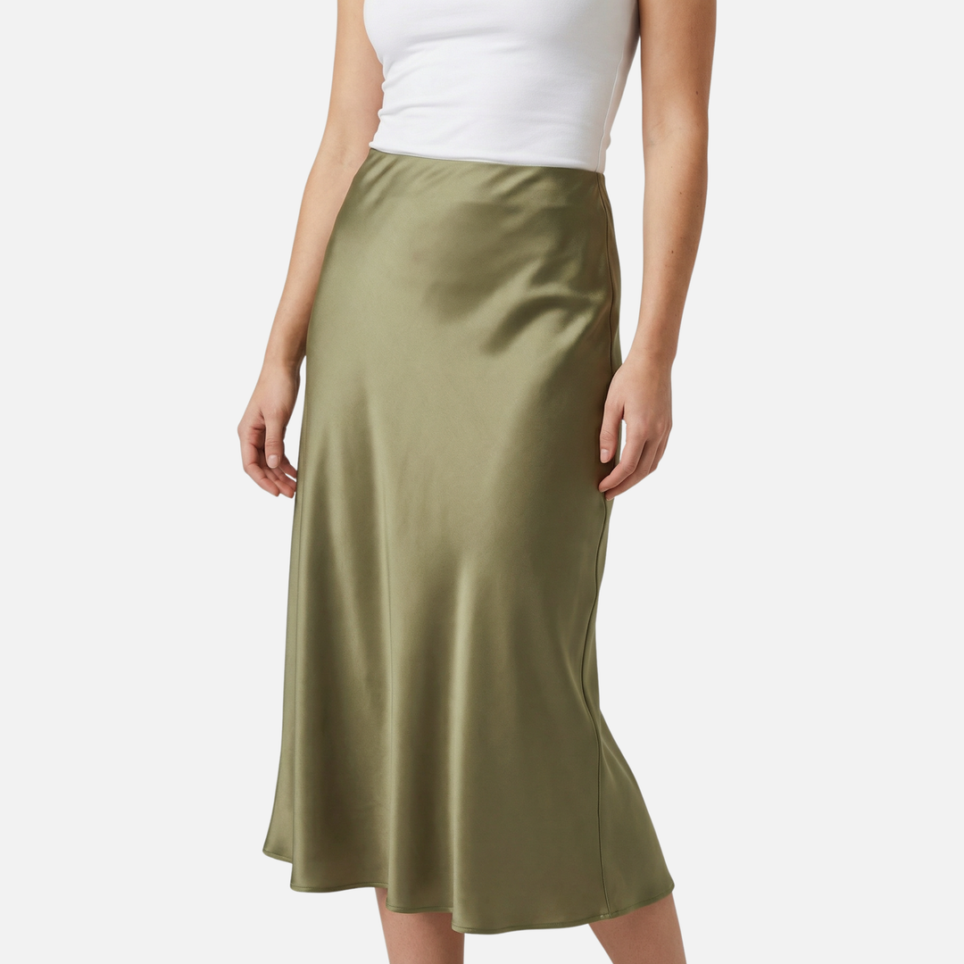 Flowing A-Line Skirt with Elastic Waistband for Women