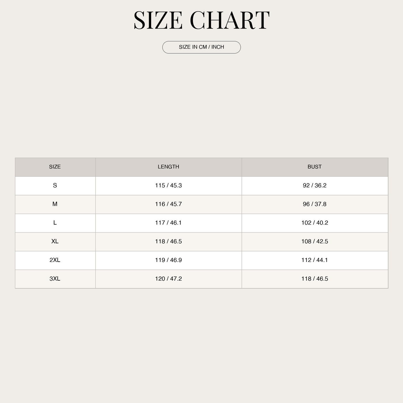 Flowing Long Knit Maxi Dress for Women size chart