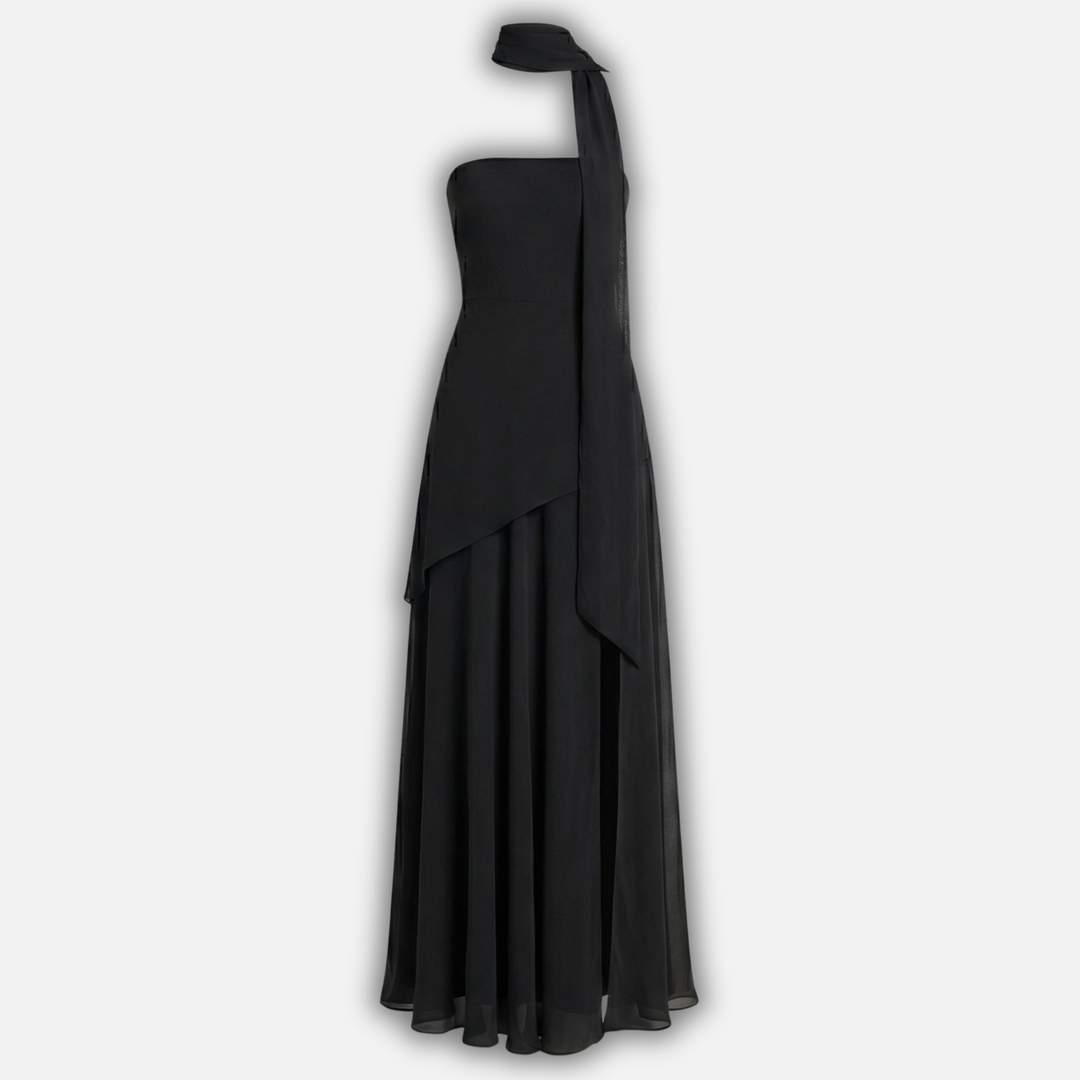 Flowing Maxi Dress with Layered Hem for Women