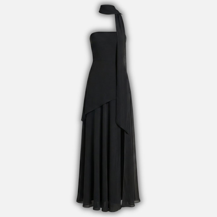 Flowing Maxi Dress with Layered Hem for Women