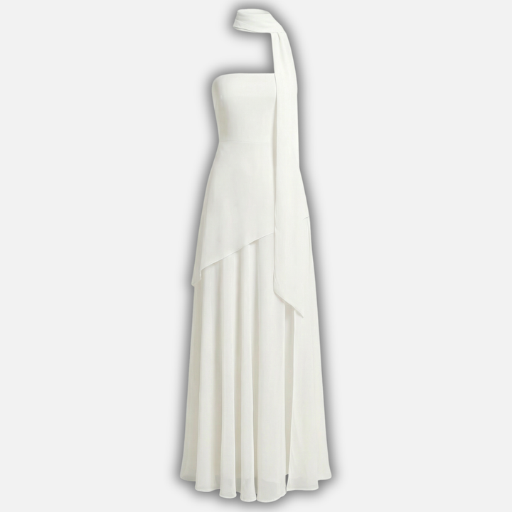 Flowing Maxi Dress with Layered Hem for Women