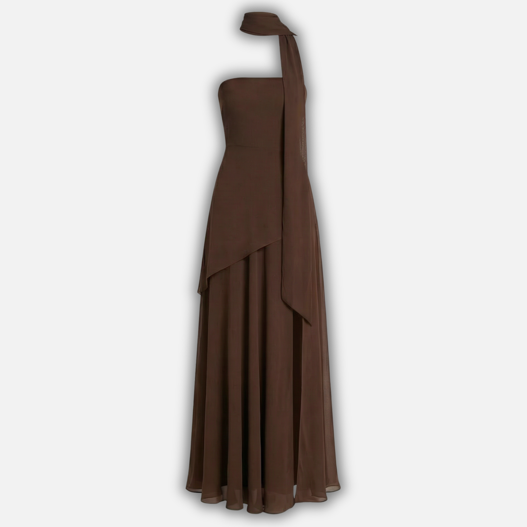 Flowing Maxi Dress with Layered Hem for Women