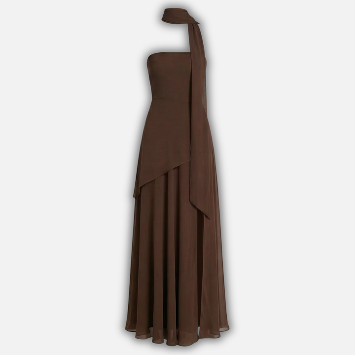 Flowing Maxi Dress with Layered Hem for Women