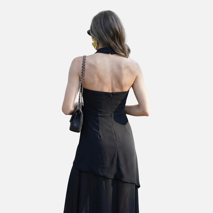 Flowing Maxi Dress with Layered Hem for Women